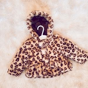 Pistachio brand Leopard baby fur coat